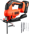VEVOR Cordless Jig Saw, 20 V Brushless Motor, 3500 SPM Blade Speed, Cordless Jigsaw with 6 pcs Blades, LED Light, 6 Variable Speed, 0- 45° Bevel Cuts, 4 Orbital Settings, for Wood and Metal Cutting