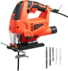VEVOR Jig Saw, 6.5 Amp, 3000 SPM Blade Speed, Electric Jigsaw with 6 pcs Blades, LED Light, 6 Variable Speed, 0- 45° Bevel Cuts, 4 Orbital Settings for Straight/Circle Cutting, for Wood and Metal