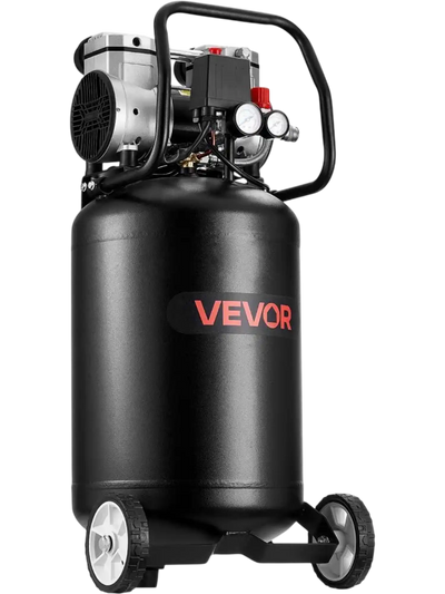VEVOR 10-Gallon Air Compressor, 2HP 4.8 SCFM at 90PSI, Max 125PSI Pressure Oil-Free Air Compressor Tank, Portable on Wheels for Auto Repair, Tire Inflation, Spray Painting, Woodwork Nailing, 120V