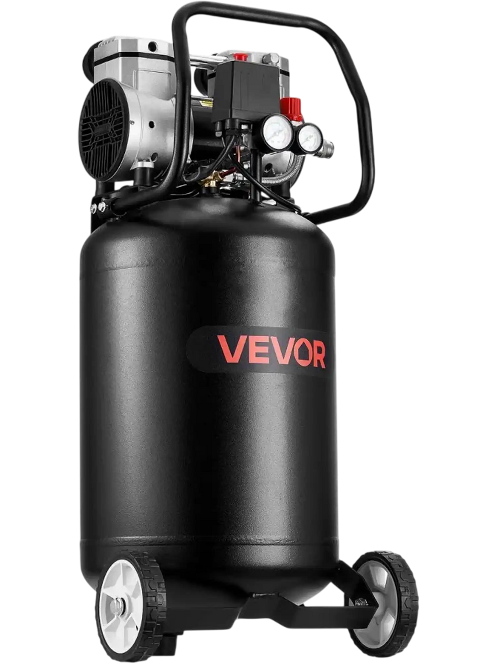 VEVOR 14-Gallon Air Compressor, 2HP 4.3 SCFM at 90PSI, Max 125PSI Pressure Oil-Free Air Compressor Tank, Portable on Wheels for Auto Repair, Tire Inflation, Spray Painting, Woodwork Nailing, 120V
