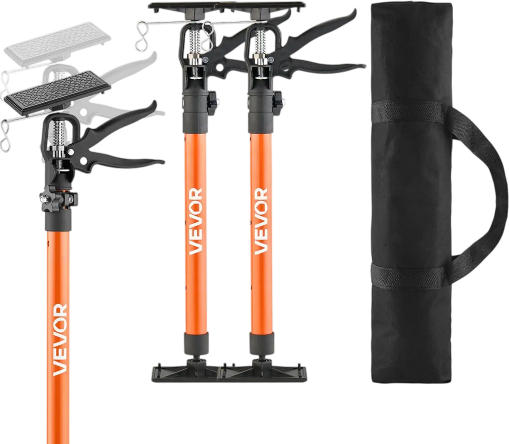 VEVOR Cabinet Jack Support Pole, 2-Pack, 20.8-45.3 Inch Steel Telescopic Quick Support Rod, Adjustable 3rd Hand System up to 154 lbs Capacity for Installing Cabinets, Lifting Drywall, Cargo Bars
