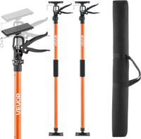 VEVOR Cabinet Jack Support Pole, 2-Pack, 45.7-114.2 Inch Steel Telescopic Quick Support Rod, Adjustable 3rd Hand System up to 154 lbs Capacity for Installing Cabinets, Lifting Drywall, Cargo Bars