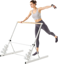 VEVOR Ballet Barre, 3 ft Freestanding Portable Barre Bar, Home Fitness Exercise Equipment for Abs, Arms, Strength, and Cardio, Easy to Store Foldable Stretching Dance Bars, 4 Level Height Adjustable