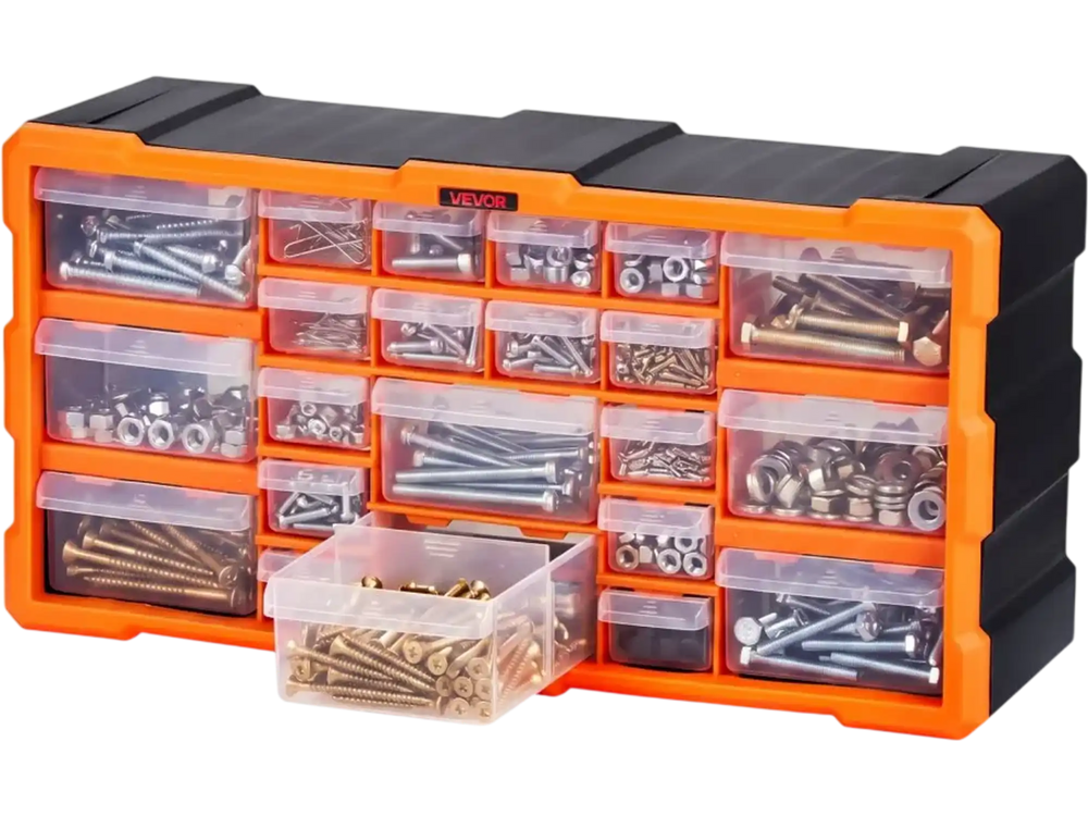 VEVOR 22-Drawer Storage Organizer, Plastic, Drawer Storage Cabinet for Garage Organization, Stackable Small Parts Organizer, Wall-Mounted Toolbox, for Hardware, Beads, Screws, Crafts, Building Bricks
