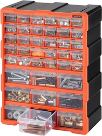 VEVOR 39-Drawer Storage Organizer, Plastic, Drawer Storage Cabinet for Garage Organization, Stackable Small Parts Organizer, Wall-Mounted Toolbox, for Hardware, Beads, Screws, Crafts, Building Bricks