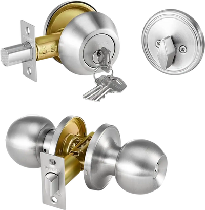 Vevor Door Knob and Deadbolt Set Satin Nickel Single Cylinder New