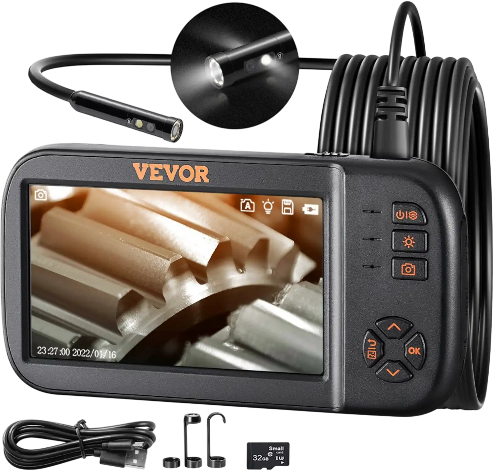 Vevor Borescope Camera Triple Lens 1080P Inspection Camera with 4.5