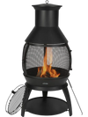 VEVOR Chiminea, 22 Inch Outdoor Wood Burning Firepit, Iron Spherical Fireplace for BBQ & Warming, Wooden Fire Pit with Grill Mesh, Chimney Coat & Rustproof Chiminea Lid, for Patio, Garden, Backyard