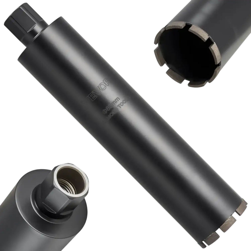 VEVOR Core Drill Bit, 3-1/2 inch Diameter, 14 inch Drilling Depth, 1-1/4 in-7 Internal Thread, High-Precision Welding Technology, Wet Diamond Core Bit for Reinforced Concrete, Bricks, and Masonry