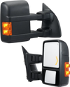 VEVOR Towing Mirrors, Left & Right Pair Set for 2008-2016 Ford F250 F350 F450 F550, Power Heated with Signal Light, Plane & Convex Glass, Manual Controlling Telescoping Folding, Heating Defrost, Black