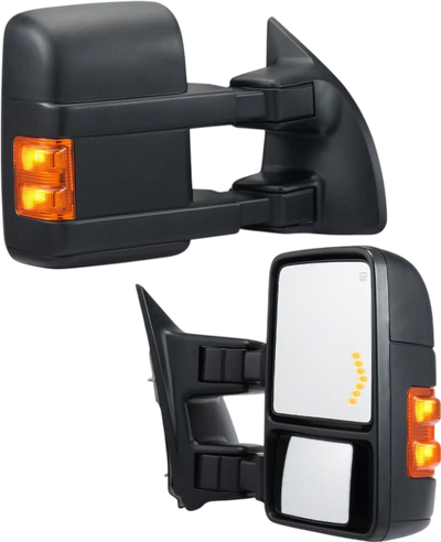 Vevor Towing Mirrors Pair Set for 2008-2016 Ford F250 F350 F450 F550 Heated Signal Light Black New