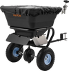 VEVOR Tow-Behind Spreader, 9.8 ft Spreading Width, Broadcast Spreader with 10" All-Terrain Tires, 85 lbs Capacity Hopper, Adjustable Flow Control, Lawn Spreaders for Seed Fertilizer Ice Melt