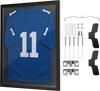 VEVOR Jersey Frame Display Case, 31.5 x 23.6 x 1 in, Wooden Sport Jersey Shadow Box with 98% UV Protection PC Panel and Hanger, for Baseball Basketball Football Hockey Shirt Sport and Uniform, Black