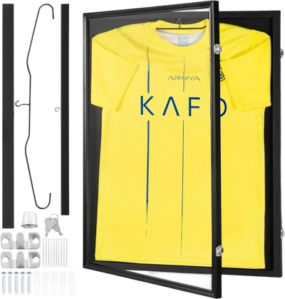 Vevor Jersey Display Case Lockable Sports Shadow Box 23.3 x 31.2 x 1.5