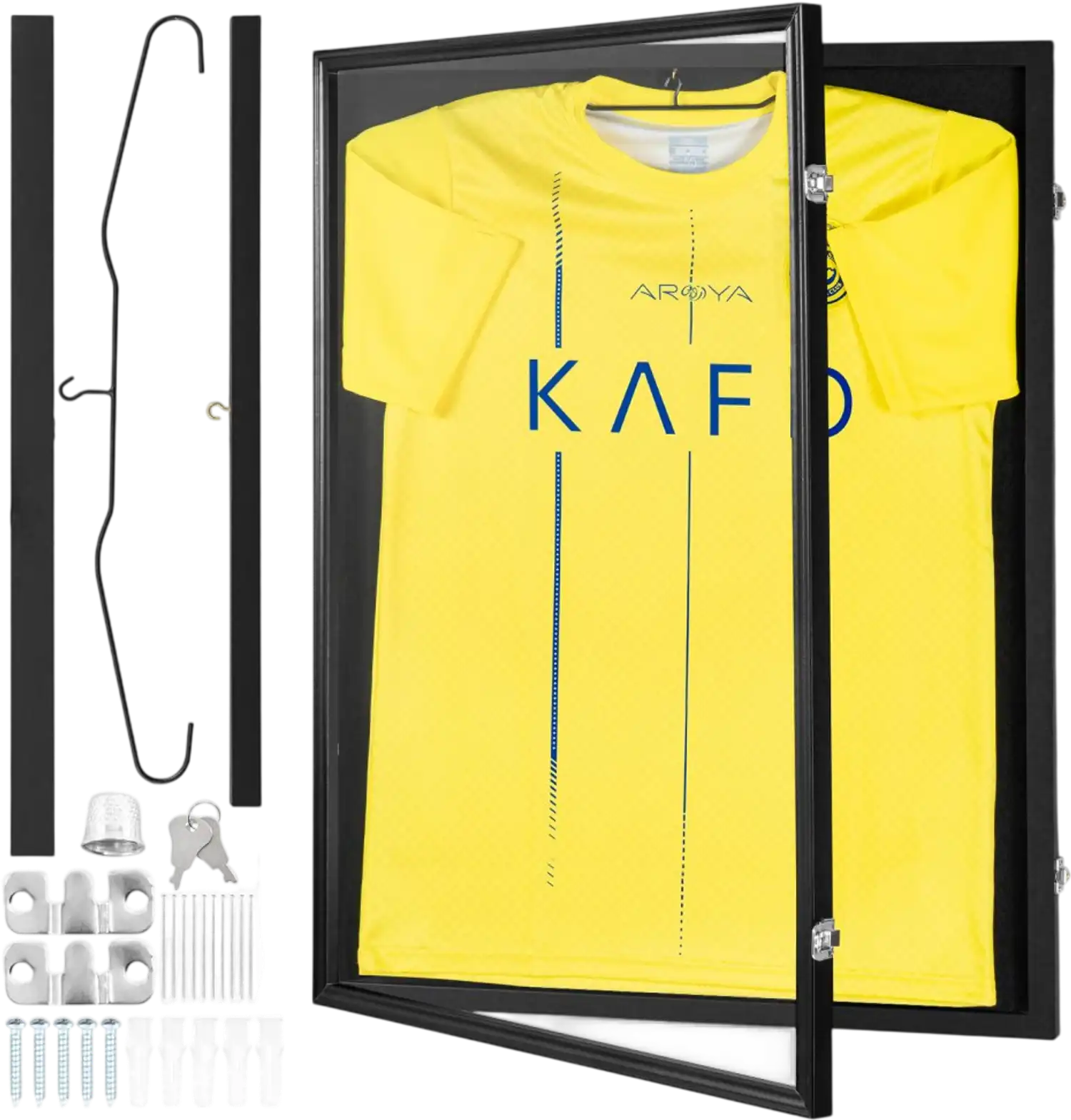 Vevor Jersey Display Frame Case Lockable Sports Shadow Box 24