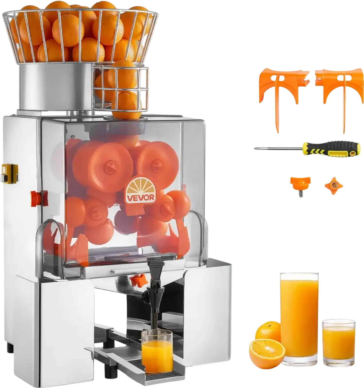 Vevor Commercial Orange Juicer Automatic Citrus Extractor 120W Stainless Steel New