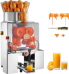 VEVOR Commercial Orange Juicer Machine, 120W Electric Automatic Orange Squeezer, Lemon Citrus Pomegranates Extractor for 20 per Minute, Stainless Steel, with Water Tap, Peels Collecting Bucket