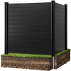 VEVOR 2 Panels Outdoor Privacy Screen, 48 x 48 in Air Conditioner Fence with 27.6 in Ground Stakes, Pool Equipment Enclosure, Horizontal Vinyl Privacy Fence, Ideal for Trash Can and A/C Units, Black