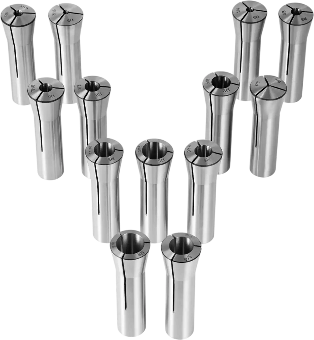 VEVOR 13 pcs Precision R8 Collet Set, 1/8'' - 7/8'', 45# Mill Collet Chuck 0.0012"/30μm TIR with 13 Labeled Storage Boxes, for Milling Machine Drill Presses Boring Machine Machining Center