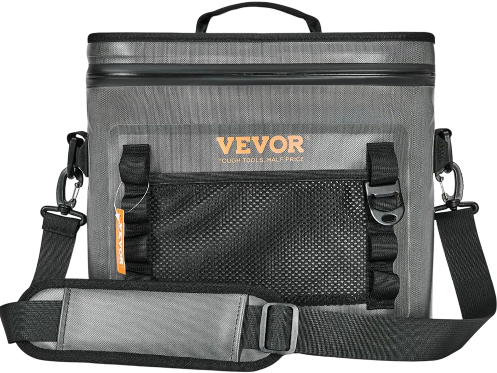 VEVOR Soft Cooler Bag, 24 Cans Soft Sided Cooler Bag Leakproof with Zipper, Waterproof Soft Cooler Insulated Bag, Lightweight & Portable Collapsible Cooler for Beach, Hiking, Picnic, Camping, Travel