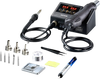 VEVOR 2-in-1 Hot Air Rework Station & Soldering Station, 750W Digital Rework and Soldering Iron Station with Adjustable Temps & Airflow, ℃/℉ Conversion, 3 Hot Air Nozzles for Electronics Repairing