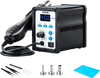 VEVOR Hot Air Rework Station, 700W Digital Display SMD Rework Station, 212℉-932℉ Hot Air Gun with Adjustable Airflow, 3 Pre-Set Channels & ℃/℉ Conversion for Chip Dismantling, Electronics Repair