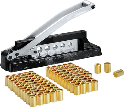 VEVOR Heavy Duty Ferrule Hose Crimper, Standard Bench Hose Crimping Tool with 100pcs Ferrules (0.593
