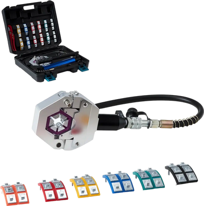 Vevor Hydraulic Hose Crimper Kit with 7 Dies and Manual Pump New