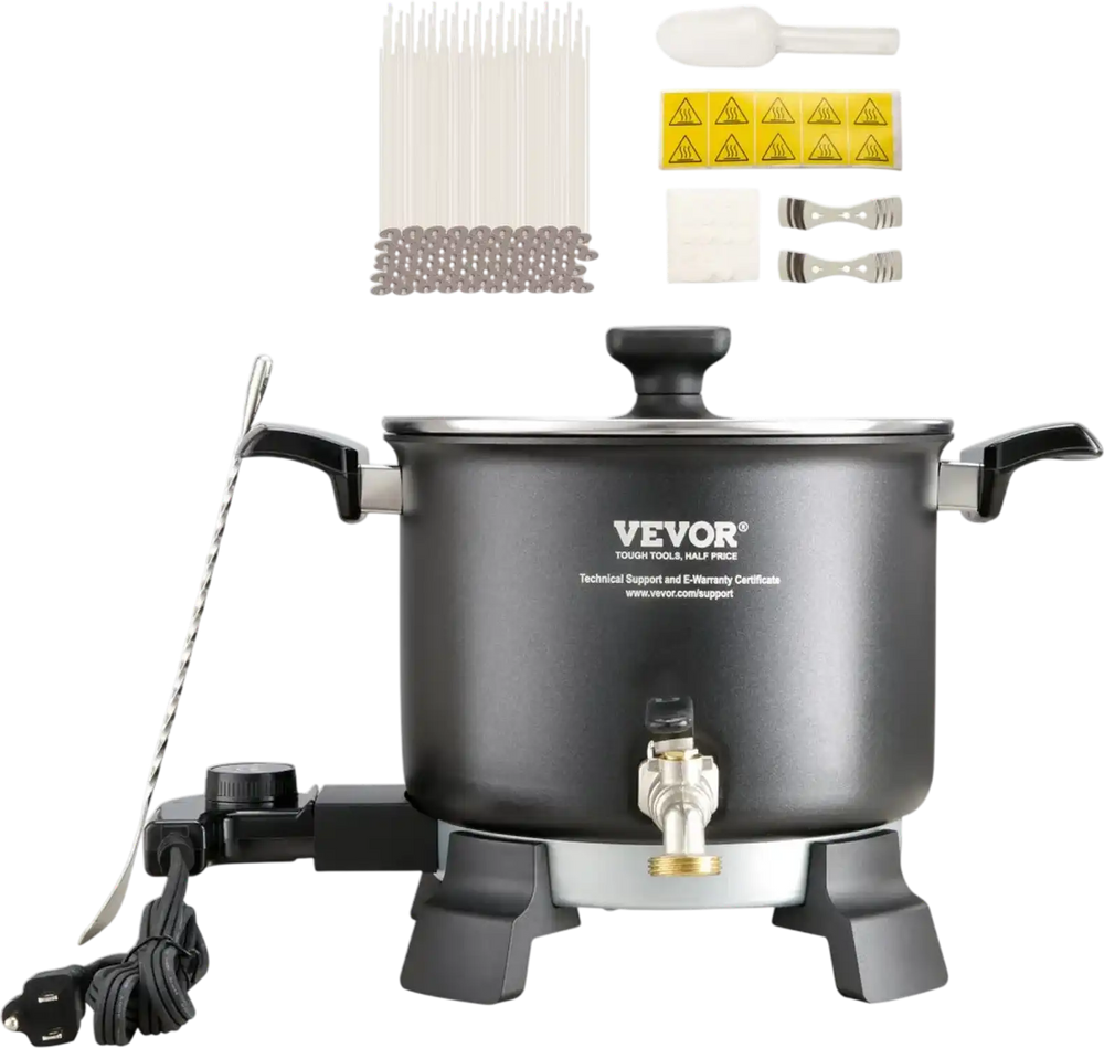 VEVOR 5 Liter Wax Melter for Candle Making, Large Electric Wax Melting Pot Easy Pour Spout, 4-level Temperature Control, Easy Clean for Candle Soap Cream Beauty Bulk Production Business or Home