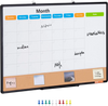 VEVOR 36"x 24" Monthly Calendar Whiteboard & Cork Board Combo with Aluminum Frame – 2-in-1 Magnetic Dry Erase Bulletin Board for Wall Mount – Ideal for School, Home, Office