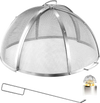 VEVOR Fire Pit Spark Screen, 26 inch Dome, Stainless Steel Mesh Cover Lid, for Outdoor, Patio, Backyard, Camping, Party, with Handles and Poker, High Temperature Tolerant, Help Block Sparks, Silver