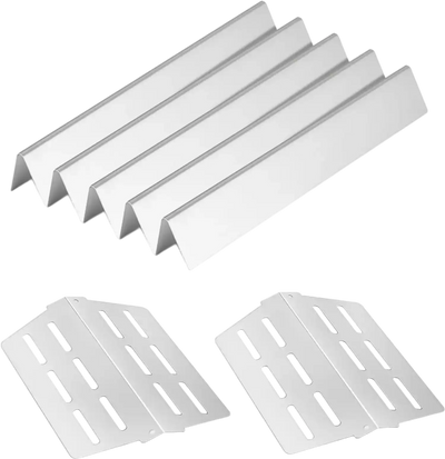 VEVOR Flavorizer Bars and Heat Deflectors, 17 inch Grill Replacement Part, for Weber Genesis 300 Series Grills, Including E310 E320 E330 S310 S320 S330, Stainless Steel Thicker Heat Plate, 7 Pack