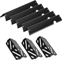 VEVOR Flavorizer Bars and Heat Deflectors, 17 in Grill Replacement Part, for Weber Genesis ll 310 315 335 340, E/S 325s, ES/SX 325s, E/S 335, EX/SX/EPX-335 Grills, Porcelain-enameled Steel, 8 Pack
