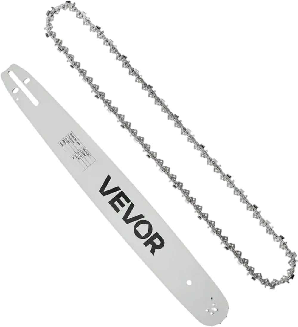 VEVOR Bar & Chainsaw Chain Combo 20" .325" Pitch .058" Gauge 76 Drive Links, Fits VEVOR CN-52G / CN-58G / CN-62G Gas Chainsaw, Alloy Steel, Replacement Guide Bar & Saw Chain with Sharp Cutter Teeth