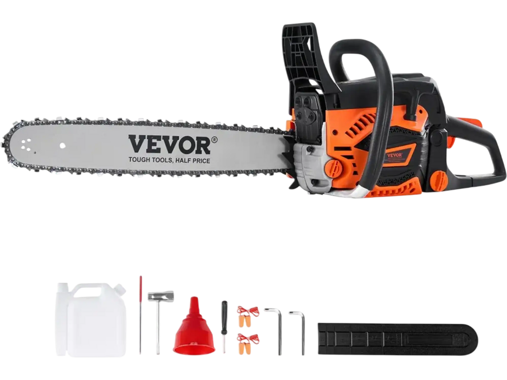 VEVOR Gas Chainsaw, 58CC 20" 3.22HP, Gasoline Powered Chain Saw, Handheld Cordless Petrol Chainsaws for Tree Wood Branch Cutting, Tree Trimming, Land Clearing, Farm Garden Ranch Forest Cutting Use