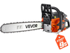 VEVOR Gas Powered Chainsaw 20 Inch 62CC 3.8HP 2 Stroke Engine Gas Chainsaw, for Wood Cutting, Tree Trimming & Land Clearing, Throttle-Synced Choke, Power Chain Saw with Non-Slip Handle & Dual Tanks