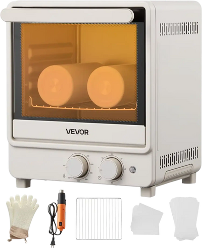 VEVOR Sublimation Oven Machine, 13 Qt, Fits 20oz Tumblers, with 1 Heat Air Gun, 50 Shrink Films, 1 Tape and 2 Heat Gloves, Oven for Sublimation Blank Tumblers, Mugs, Bowls, Off-White