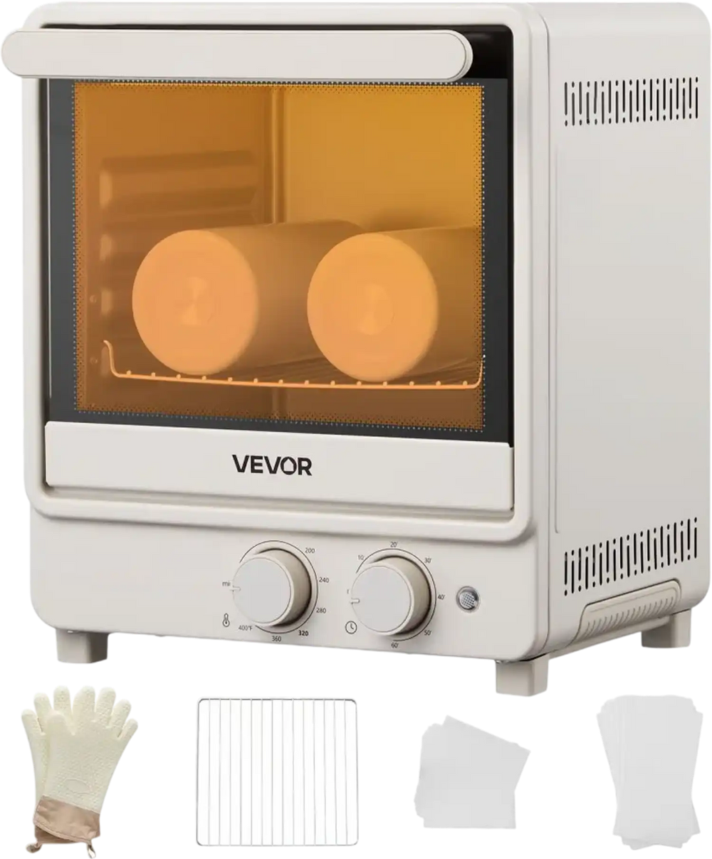 VEVOR Sublimation Oven Machine, 13 Qt, Fits 20oz Tumblers, with 50 Shrink Films, 1 Tape and 2 Heat Gloves, Oven for Sublimation Blank Tumblers, Mugs, Bowls, Off-White