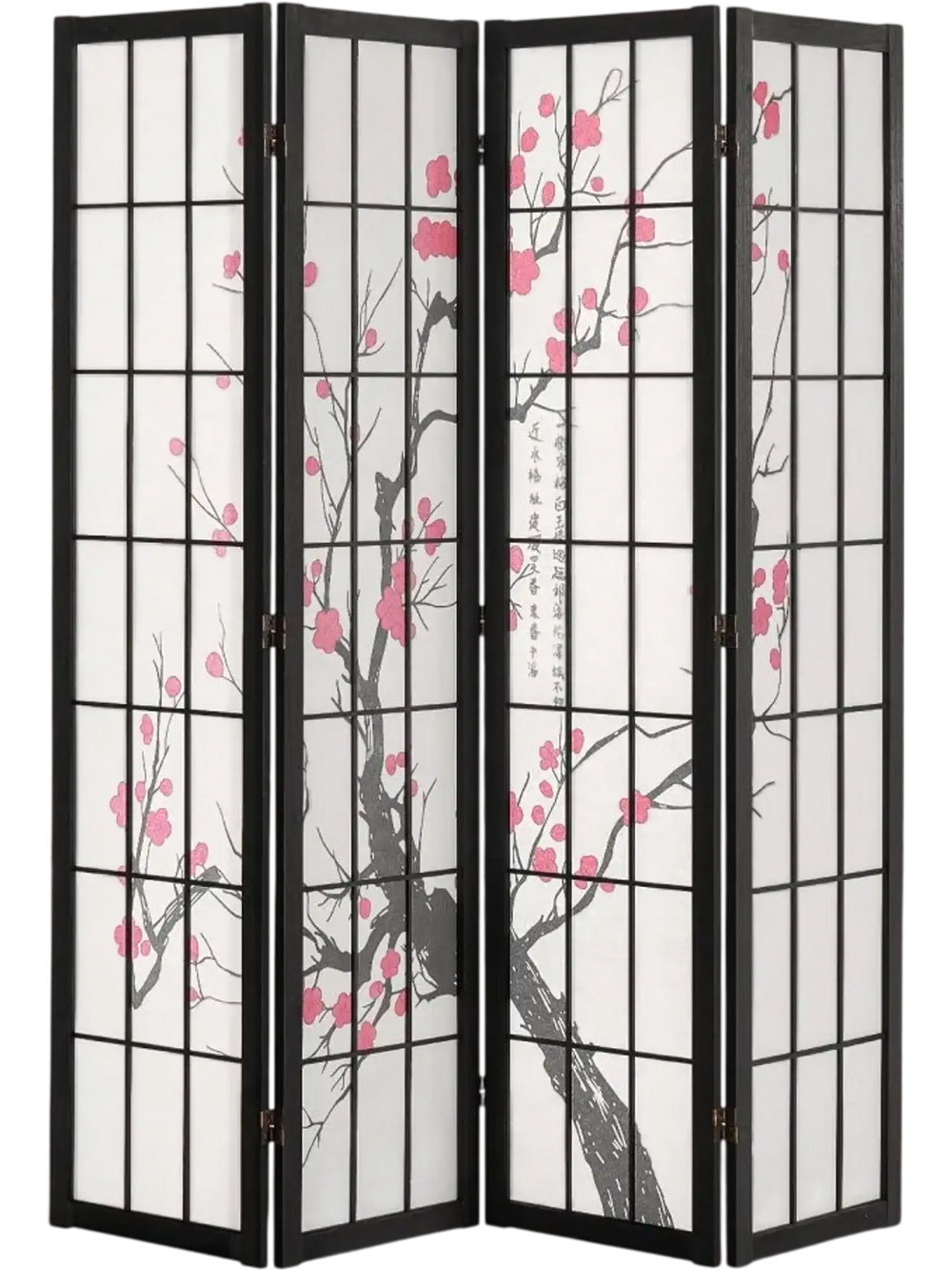 VEVOR Room Divider, 4 Panel Japanese Room Divider Screen, Wood Folding Privacy Screen Indoor, Japanese Partition Portable Decoration Dividers, for Room Separation Home Office Restaurant & Bedroom
