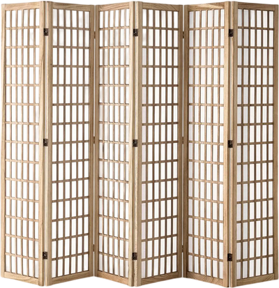 VEVOR Room Divider, 6 Panel Japanese Room Divider, Wood Folding Privacy Screen Indoor, Japanese Partition Dividers Portable Decoration Screens, for Room Separation Home Office Restaurant & Bedroom