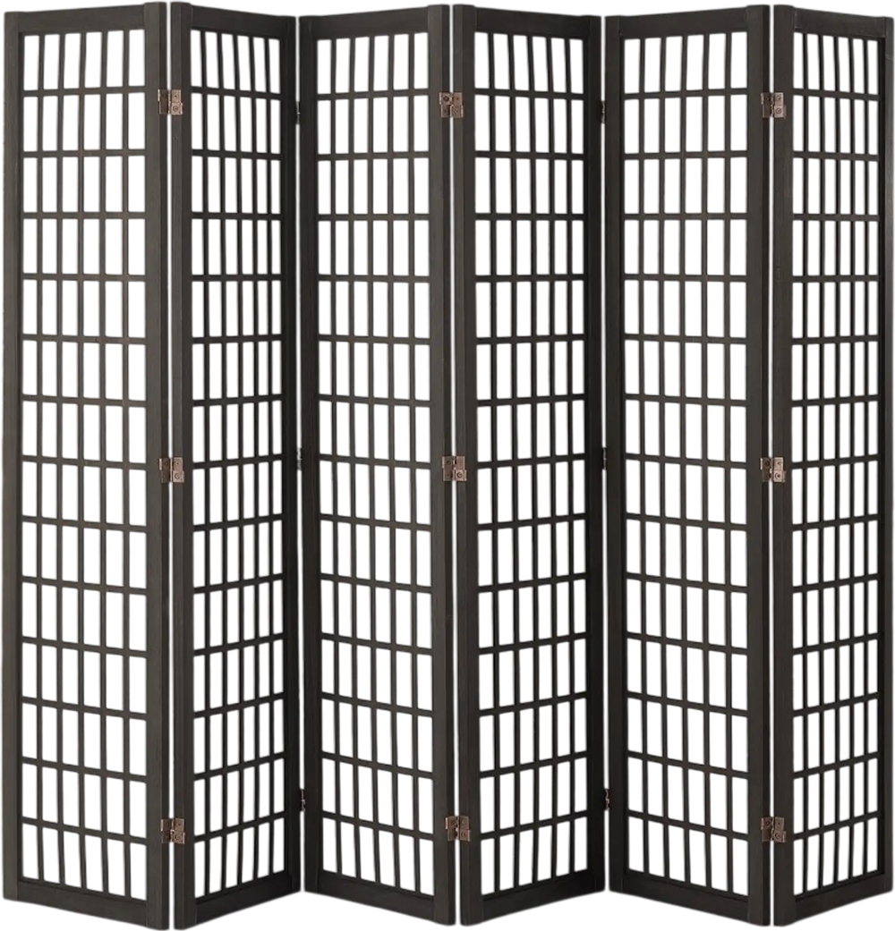 VEVOR Room Divider, 6 Panel Japanese Room Divider, Folding Privacy Screen Indoor, Portable Partition Dividers and Decoration Screens, for Room Separation, Home, Office, Restaurant & Bedroom (Black)