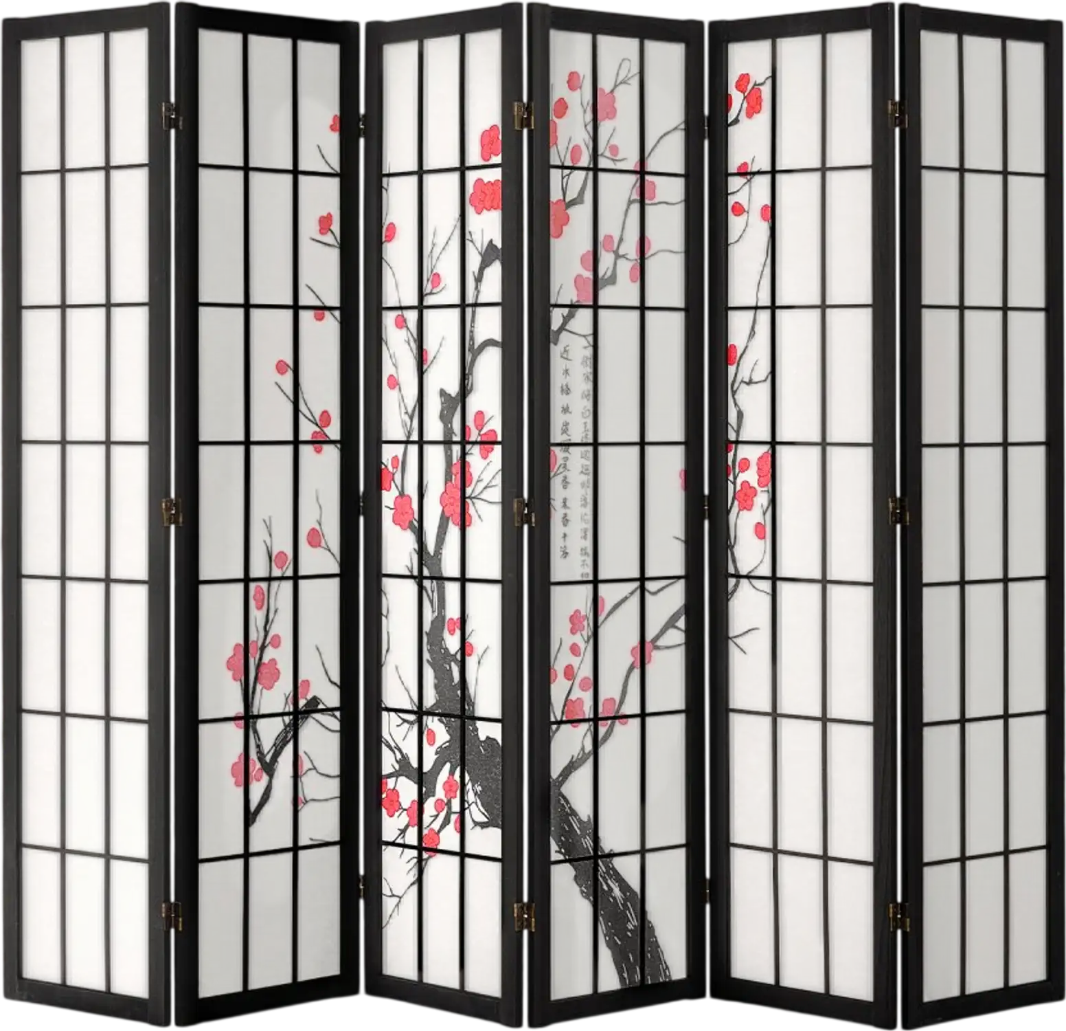 Vevor Room Divider 6-Panel Japanese Folding Privacy Screen 95