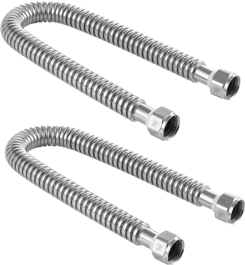 VEVOR Water Heater Kit, 24 Inch Length Water Heater Flex Connector, Waters Heaters Installation Kit with 3/4" FIP x 3/4" FIP Inlet & Outlet Connection for Bathroom, Kitchen, Laundry Room, Boiler Room