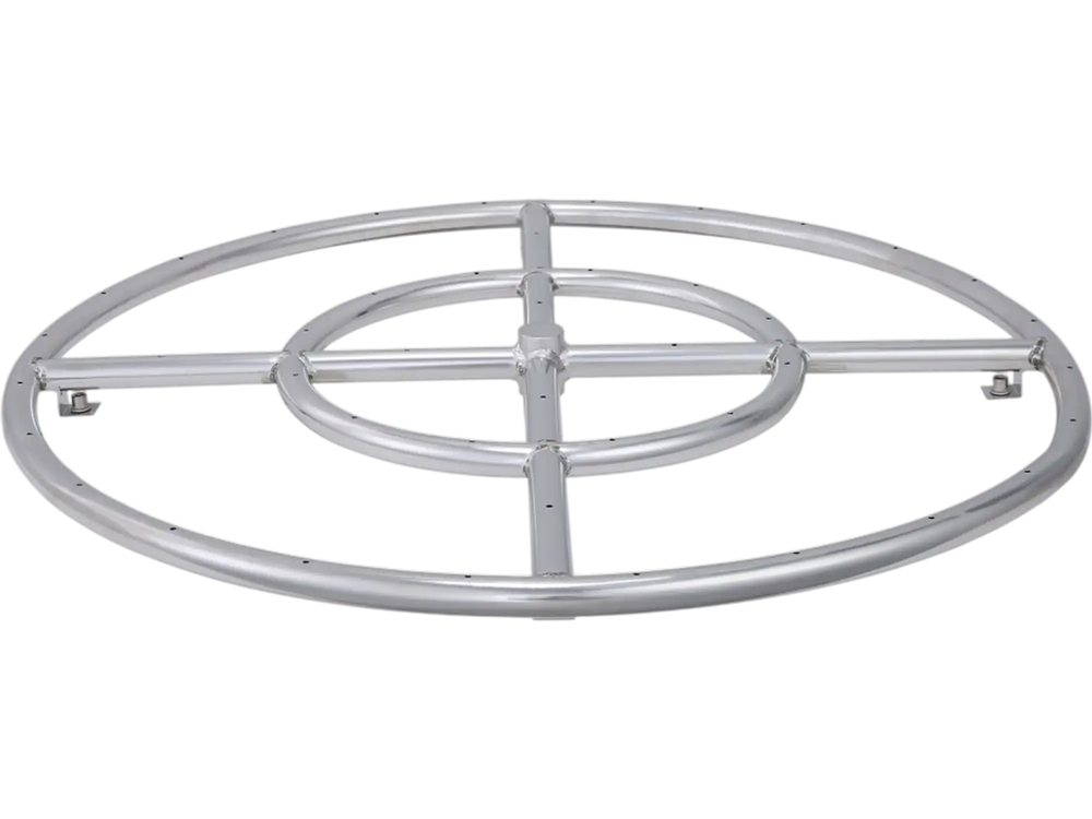 VEVOR 24 inch Round Drop-in Fire Pit Pan, Stainless Steel Fire Pit Burner, Natural & Propane Gas Fire Pan 92,000 BTU, for Indoor or Outdoor Use