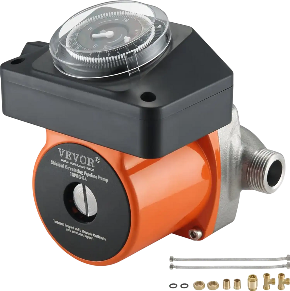 VEVOR Hot Water Recirculating Pump, 100W Water Circulator Pump, Auto Start/Close Ultra-silent Stainless Steel Head Circulation, for Electric Water Heater System/Facuet/Showerhead Circulation