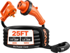 VEVOR 30 Amp 25 Feet RV Power Cord, 125V 3750W, Heavy Duty 10/3 Gauge STW Generator Cord, NEMA TT-30P to NEMA L5-30R, with Twist Lock, Indicator Light, Grip Handle, 15A Adapter, for RV Trailer, Black