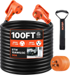 VEVOR 100 FT RV Extension Cord, 30 Amp, 125V 2500W Heavy Duty STW 10/3 Gauge Wire, NEMA TT-30P Male NEMA TT-30R Female Plug, with LED Power Indicator, Handle, 15A Adapter, for RV Trailer, ETL Listed