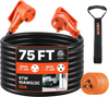 VEVOR 75 FT RV Extension Cord, 30 Amp, 125V 2500W Heavy Duty STW 10/3 Gauge Wire, NEMA TT-30P Male NEMA TT-30R Female Plug, with LED Power Indicator, Handle, 15A Adapter, for RV Trailer, ETL Listed