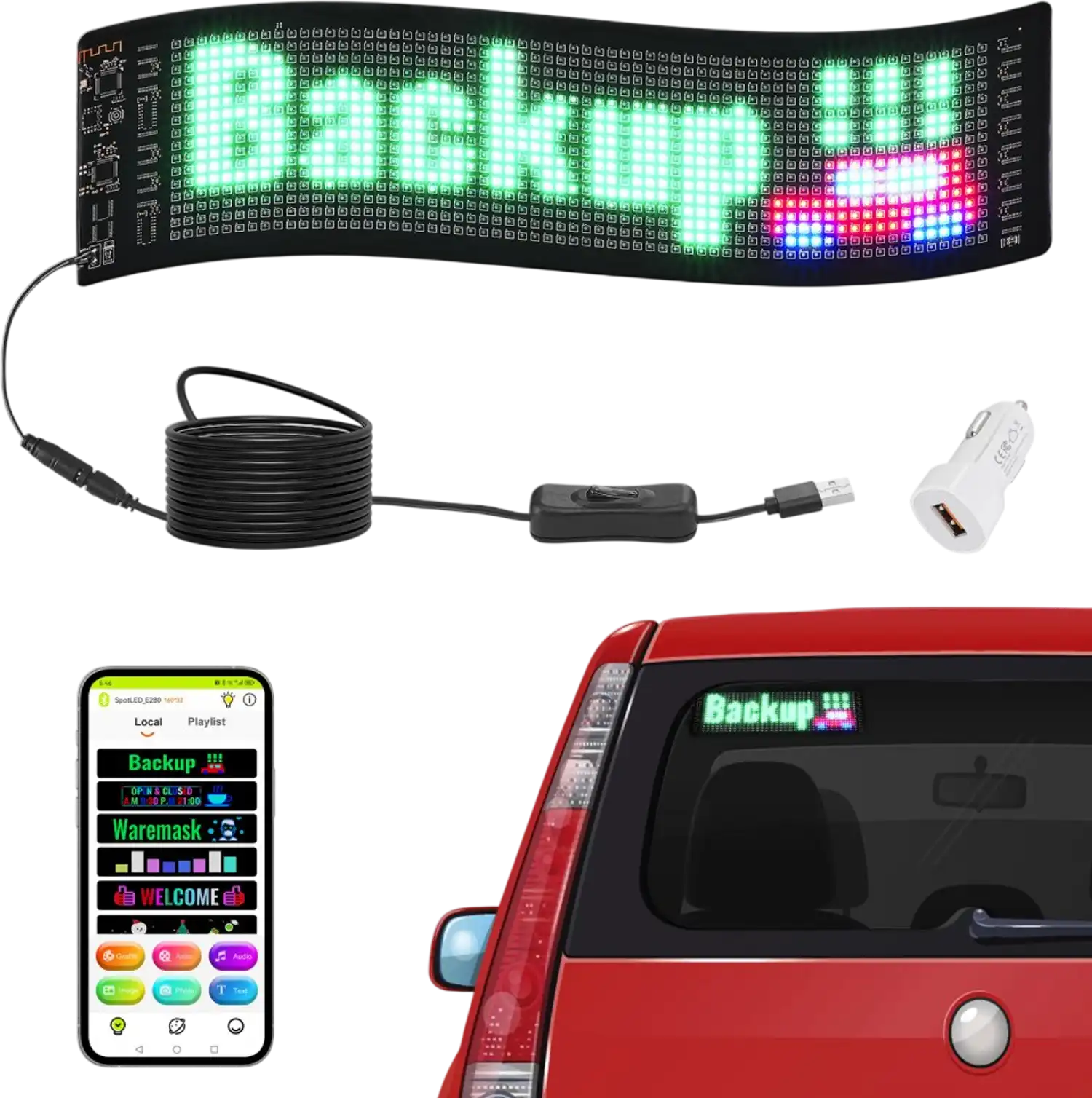 Vevor LED Sign Programmable Full-Color Scrolling Display Board 15