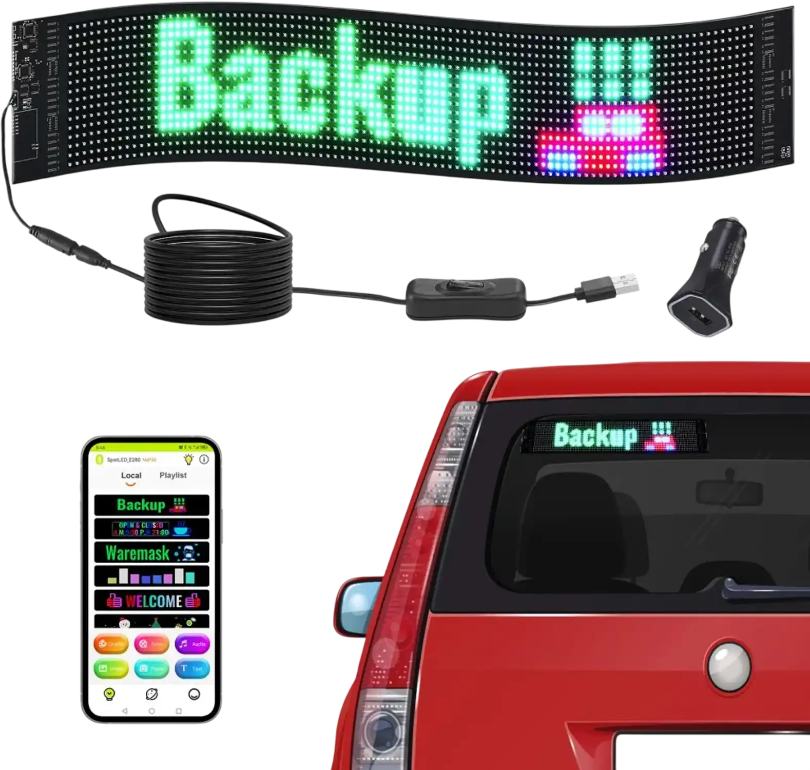 Vevor LED Sign Programmable Full-Color Scrolling Display Board 27